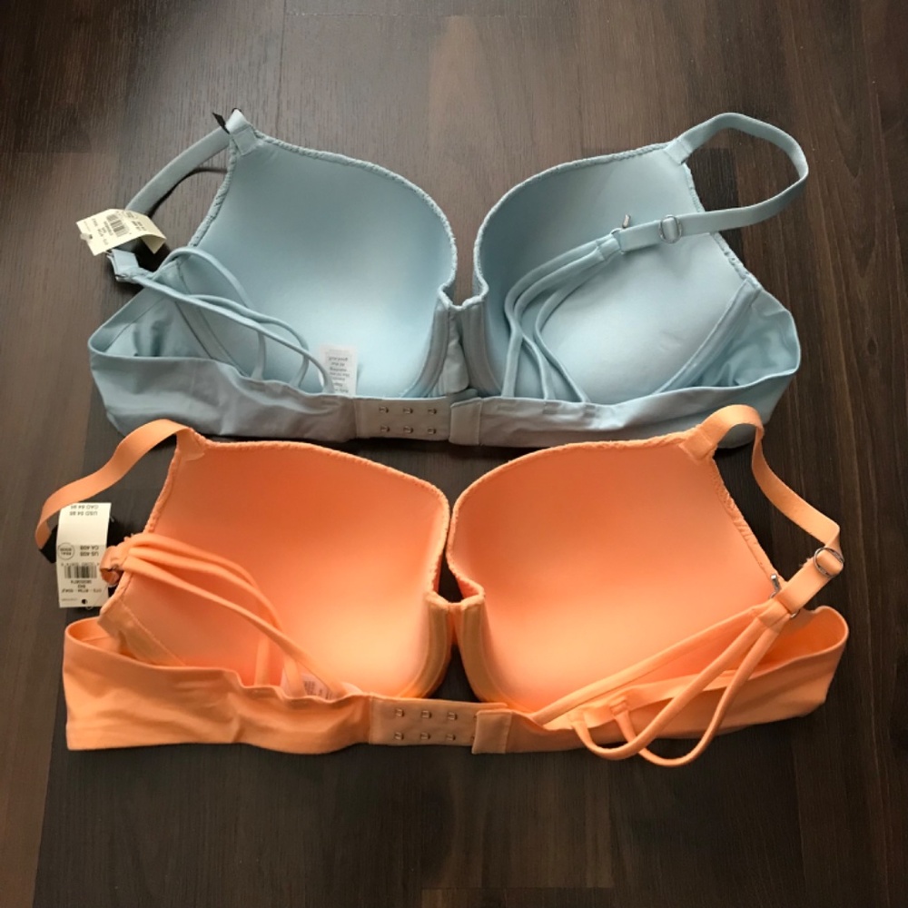 NWT Aerie Real Sunnie Demi Push Up Bloom Lace Bras 40B Orange and Blue - Picture 3 of 7